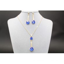 2017 Alibaba Hot Royal Blue Red Gold Necklace Ear Ring